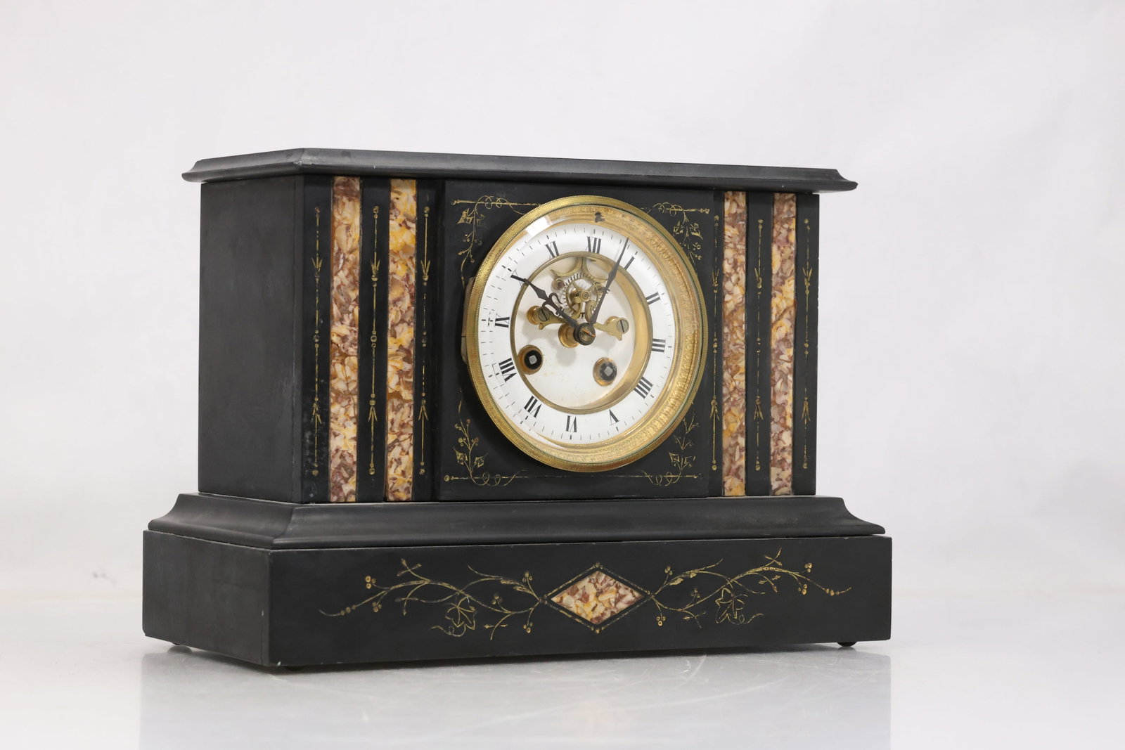 Victorian Style Black Slate Mantel Clock (1 of 15)