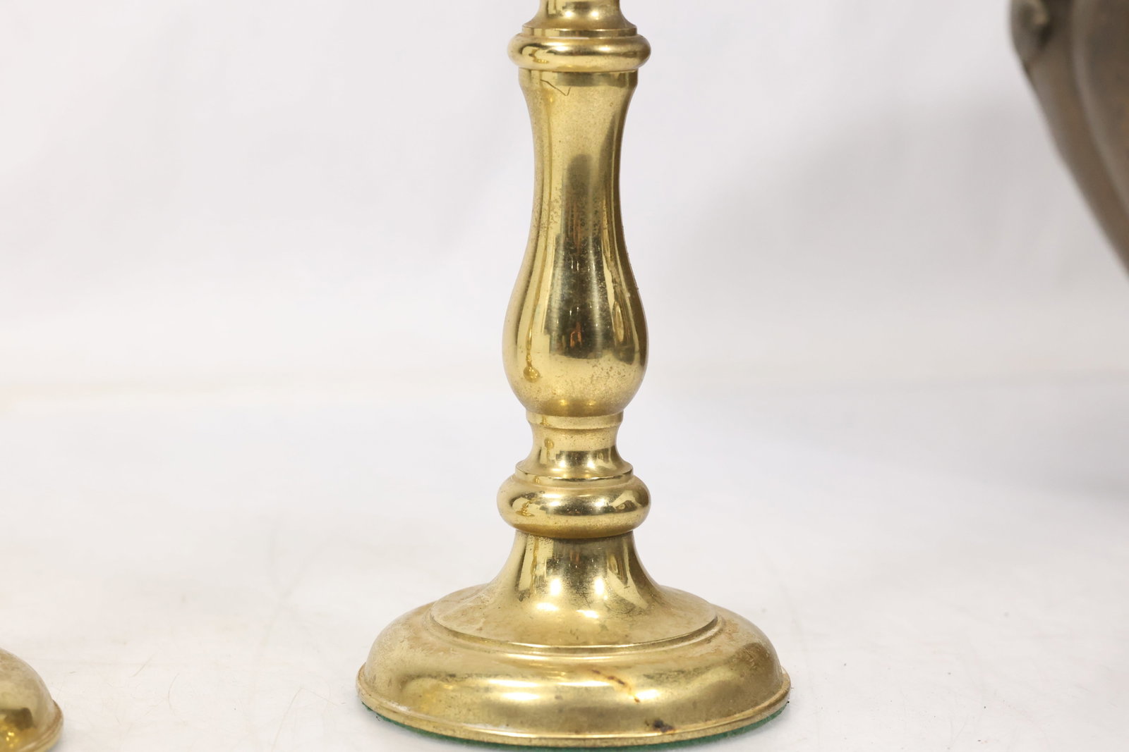 Pair Marked Brass Candlesticks - 8
