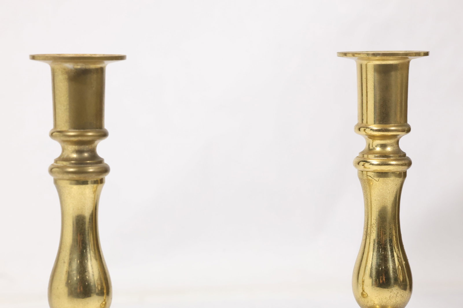 Pair Marked Brass Candlesticks - 9