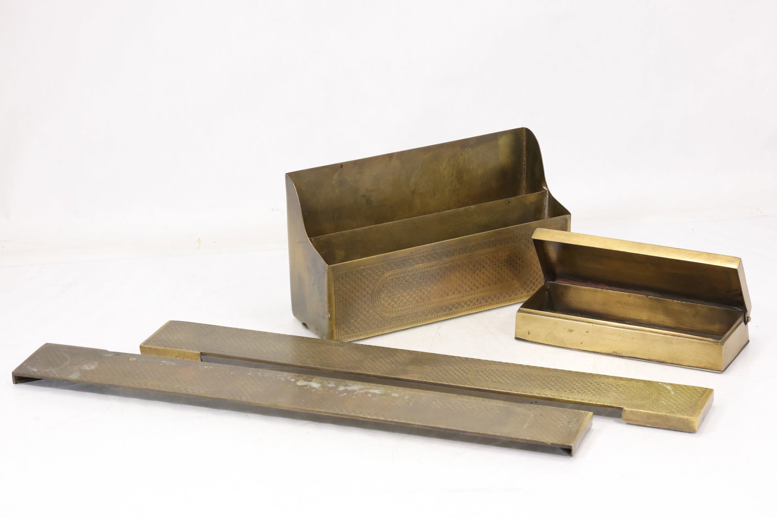Modernist Brass Desk Letter Holder (1 of 13)