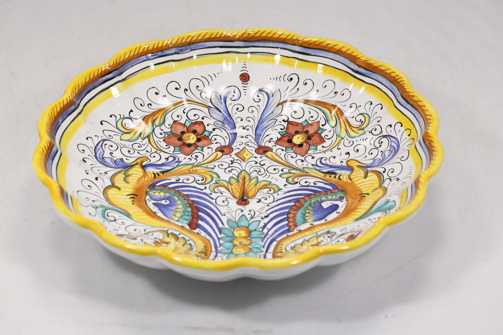 Signed Hand Painted Porcelain Serving Bowl (1 of 11)