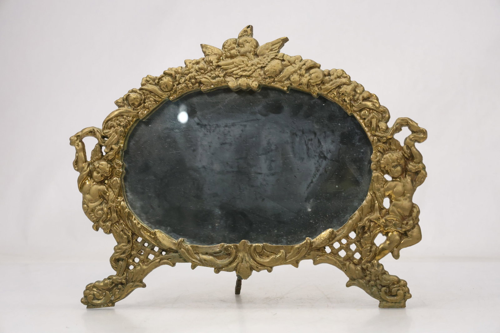 Ornate Gilt Metal Table Mirror (1 of 11)