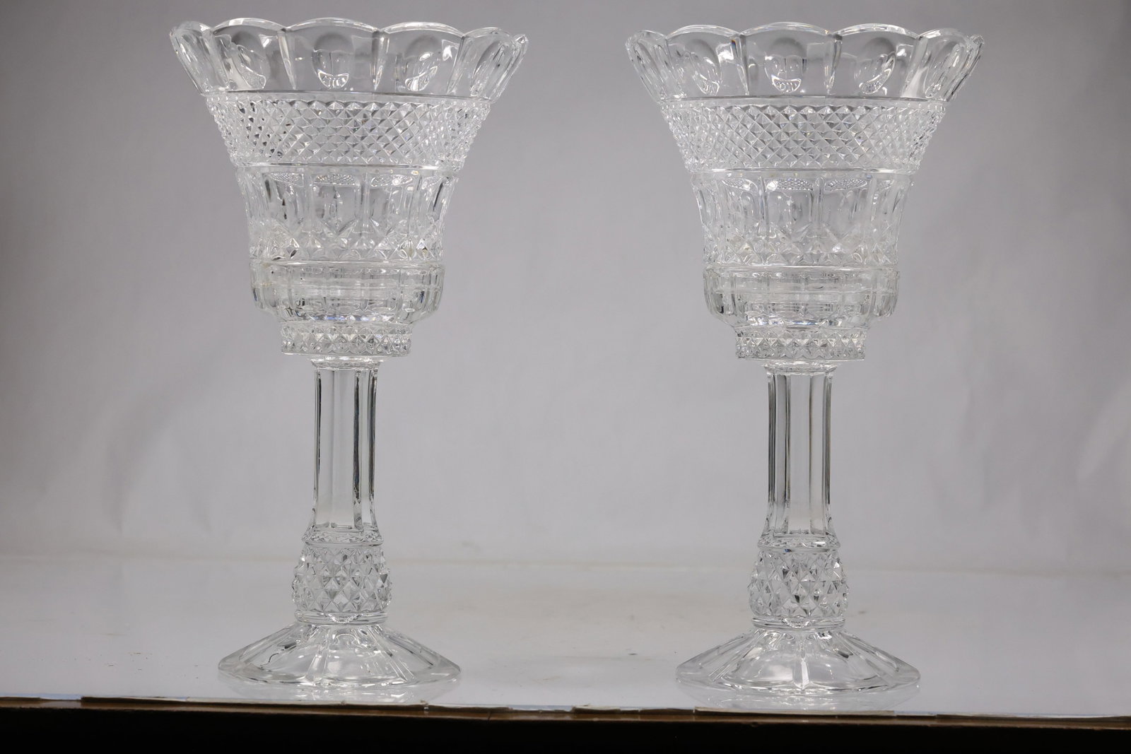 Pair Cut Crystal Footed Vases (1 of 15)