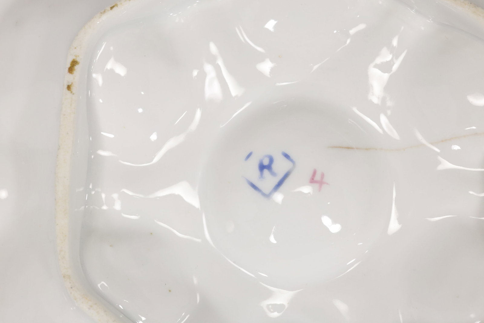 Five Floral Porcelain Deviled Egg Plates - 13