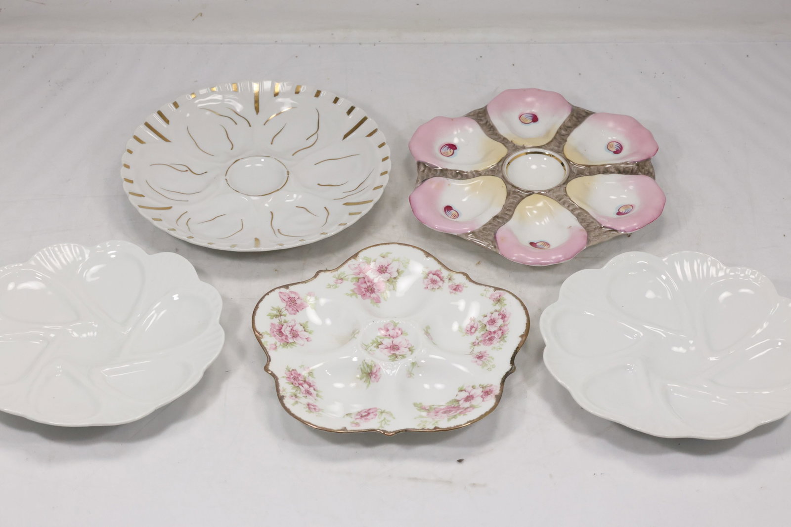 Five Floral Porcelain Deviled Egg Plates (1 of 15)
