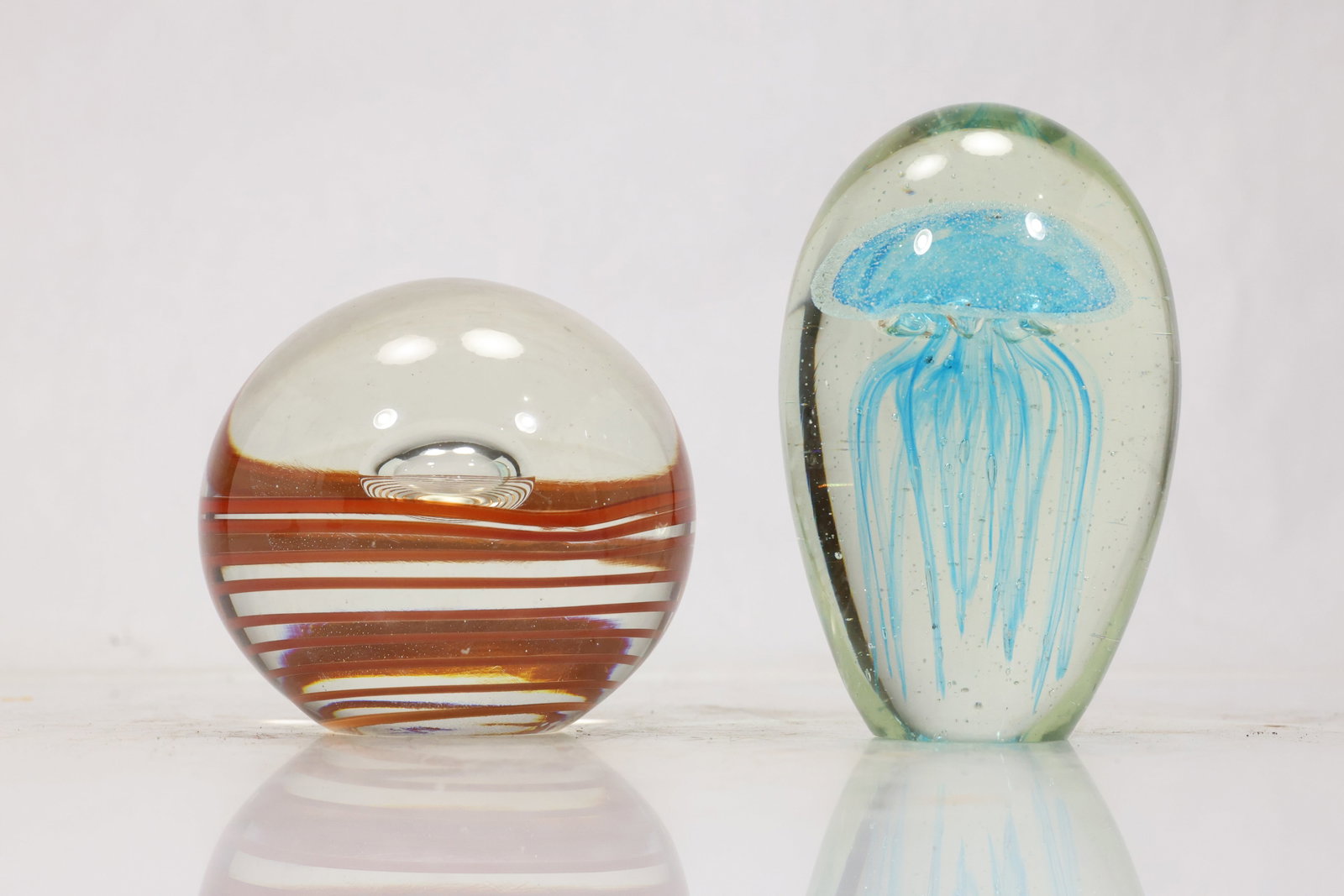 Pair Modern Art Glass Paperweights (1 of 12)