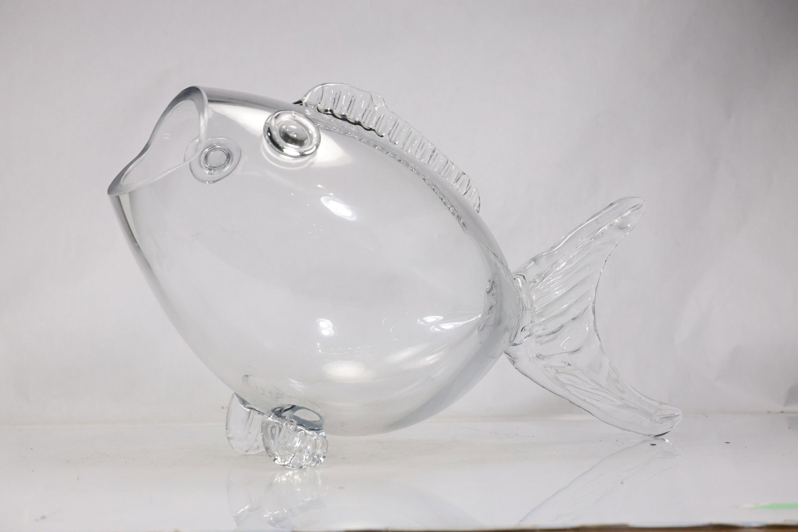 Large Clear Hand Blown Art Glass Fish Sculpture (1 of 12)