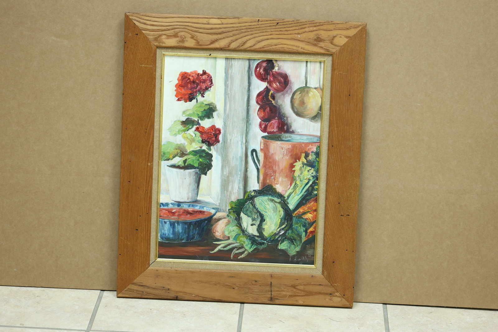 L Howarth Vegetable and Geranium Still Life Painting (1 of 15)