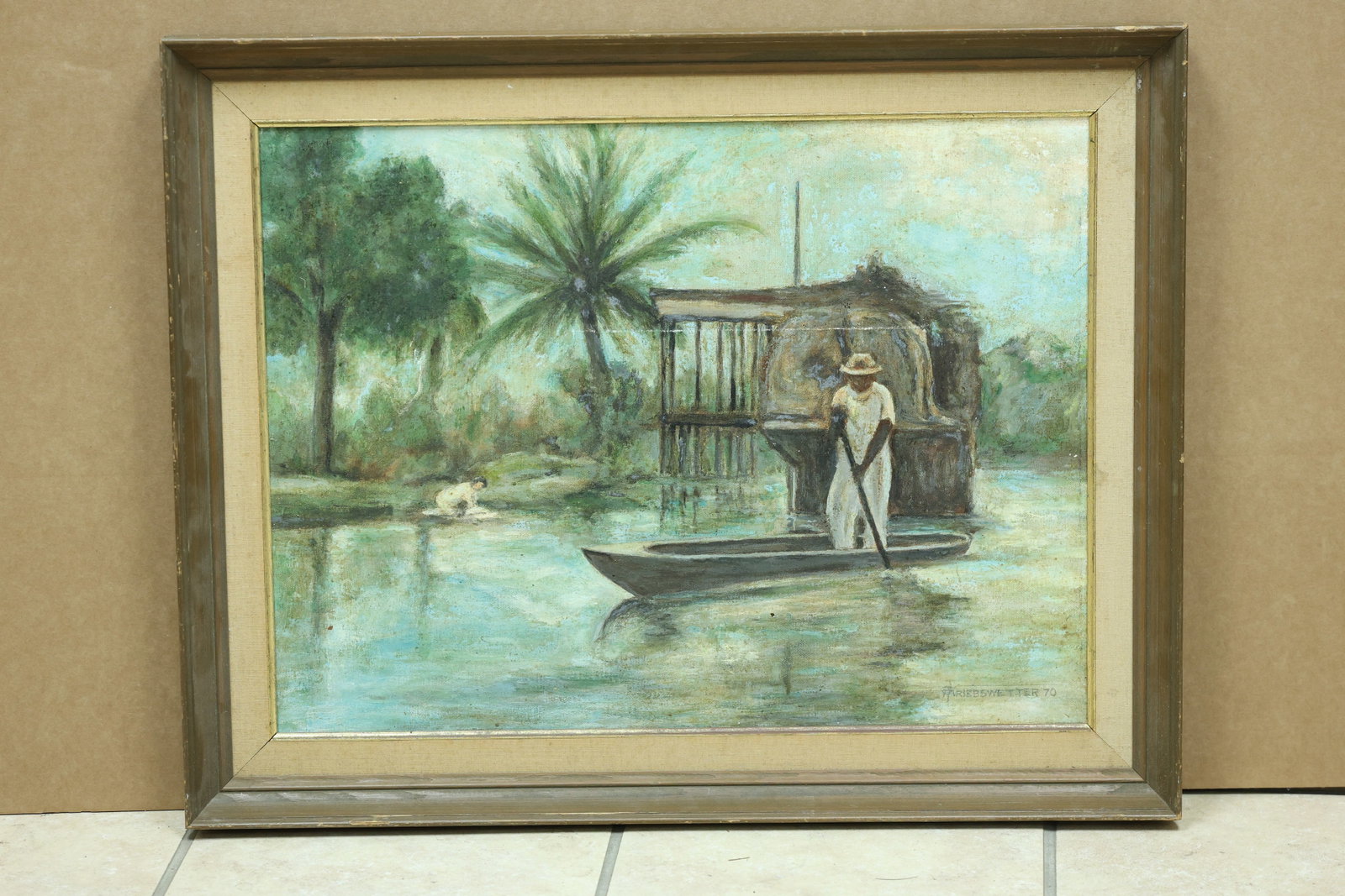 Marie Bowetter Tropical Wetland Landscape Painting 1970 (1 of 11)