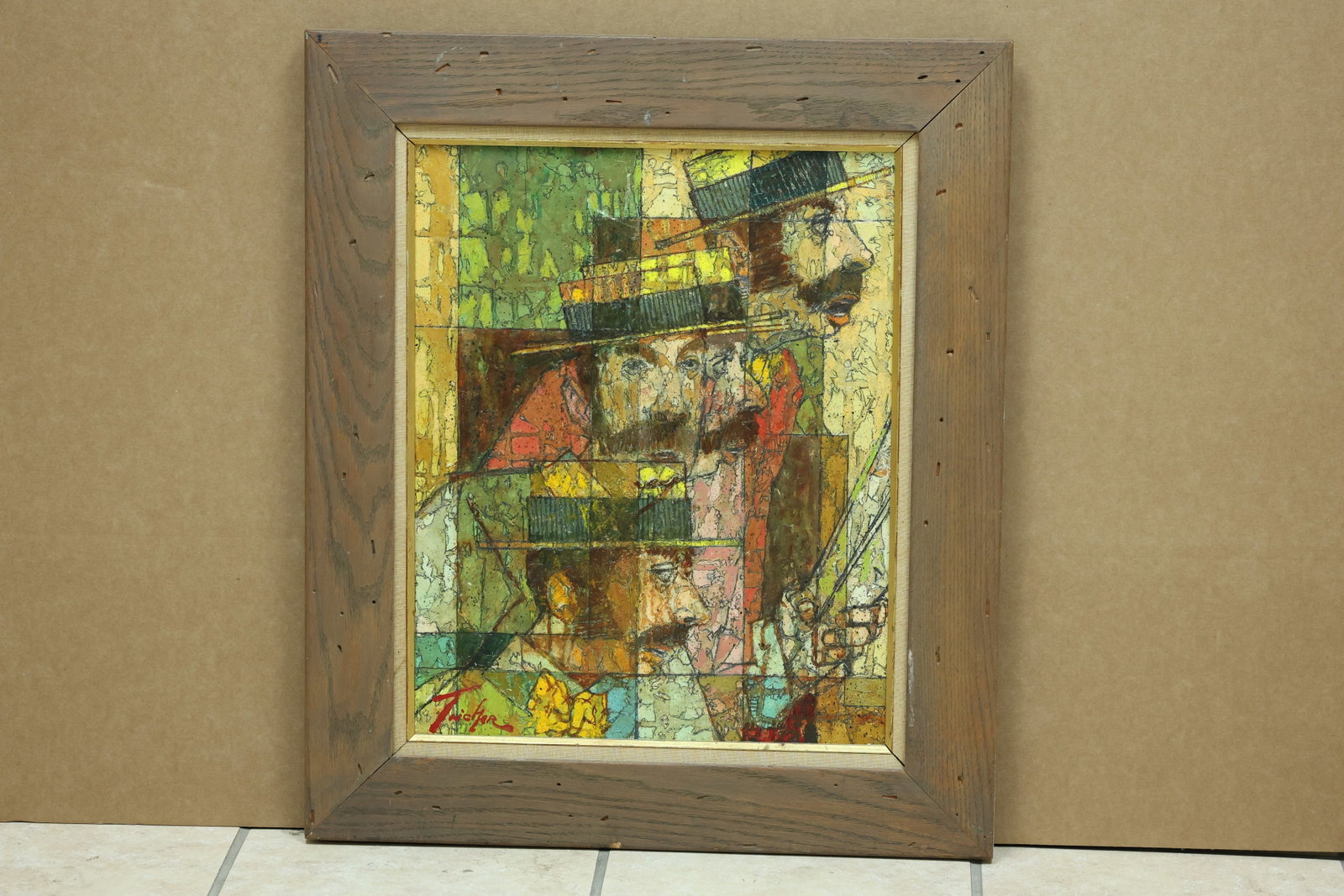 Richard Taicher Three Men in Top Hats Painting (1 of 16)