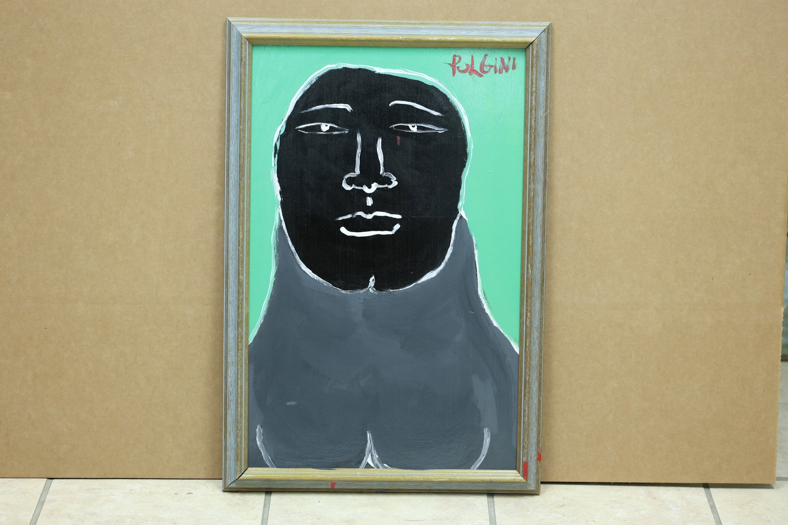 Pulgini Stylized Black Face Painting on Mint Ground (1 of 8)