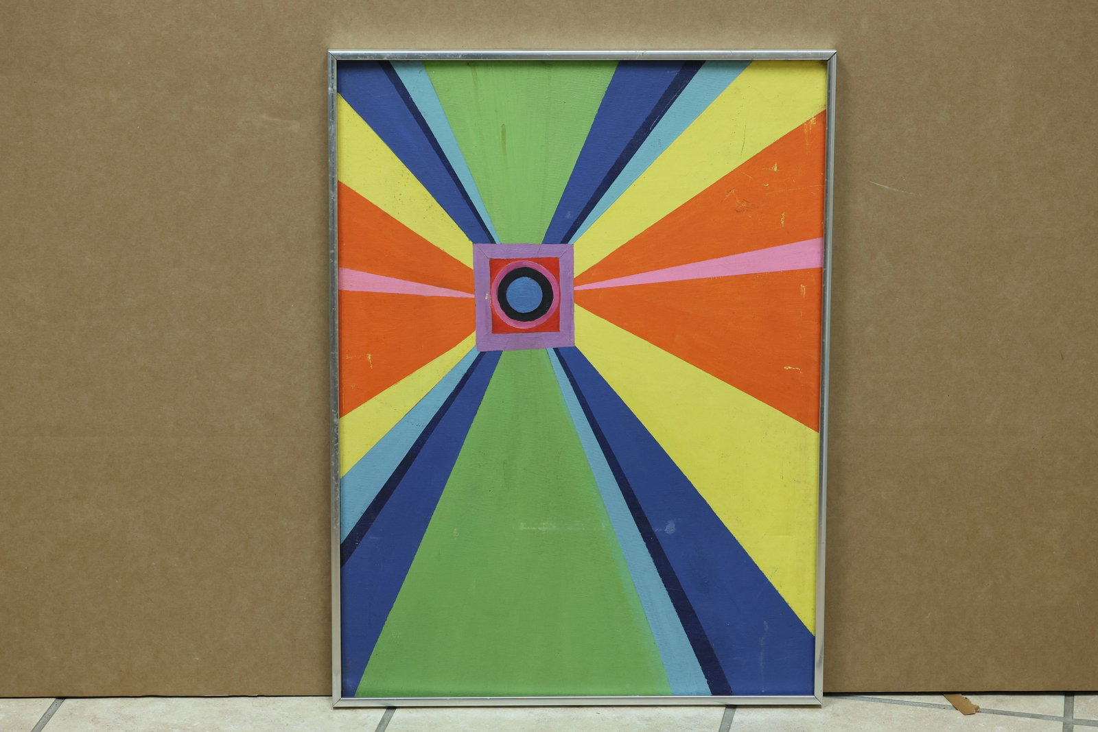Radiating Color Bands Geometric Op Art Painting (1 of 13)