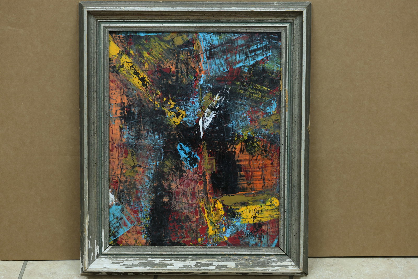 Sakelson Style Dark Gestural Abstract Painting (1 of 12)