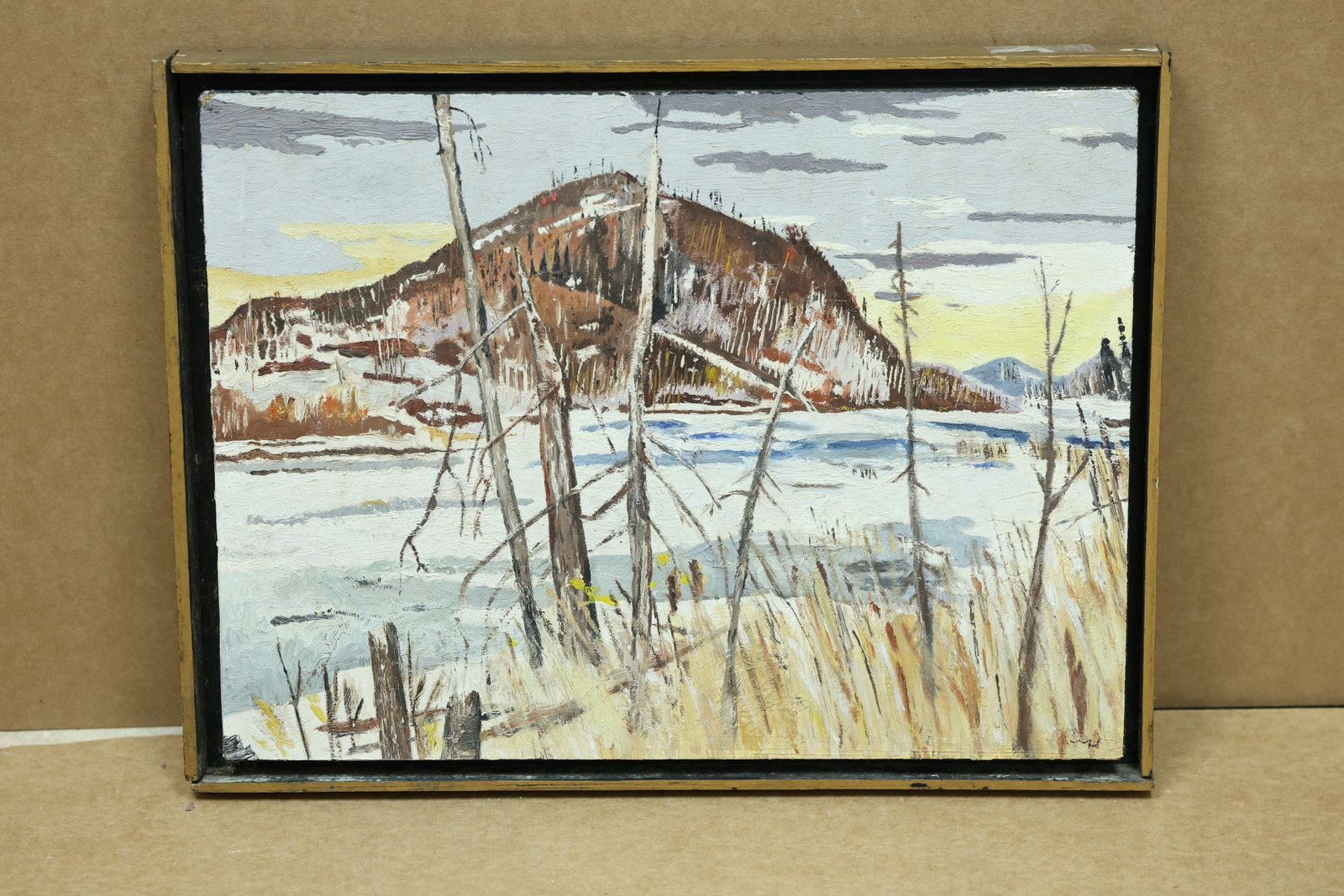Winter Mountain Landscape Painting on Canvasboard (1 of 13)