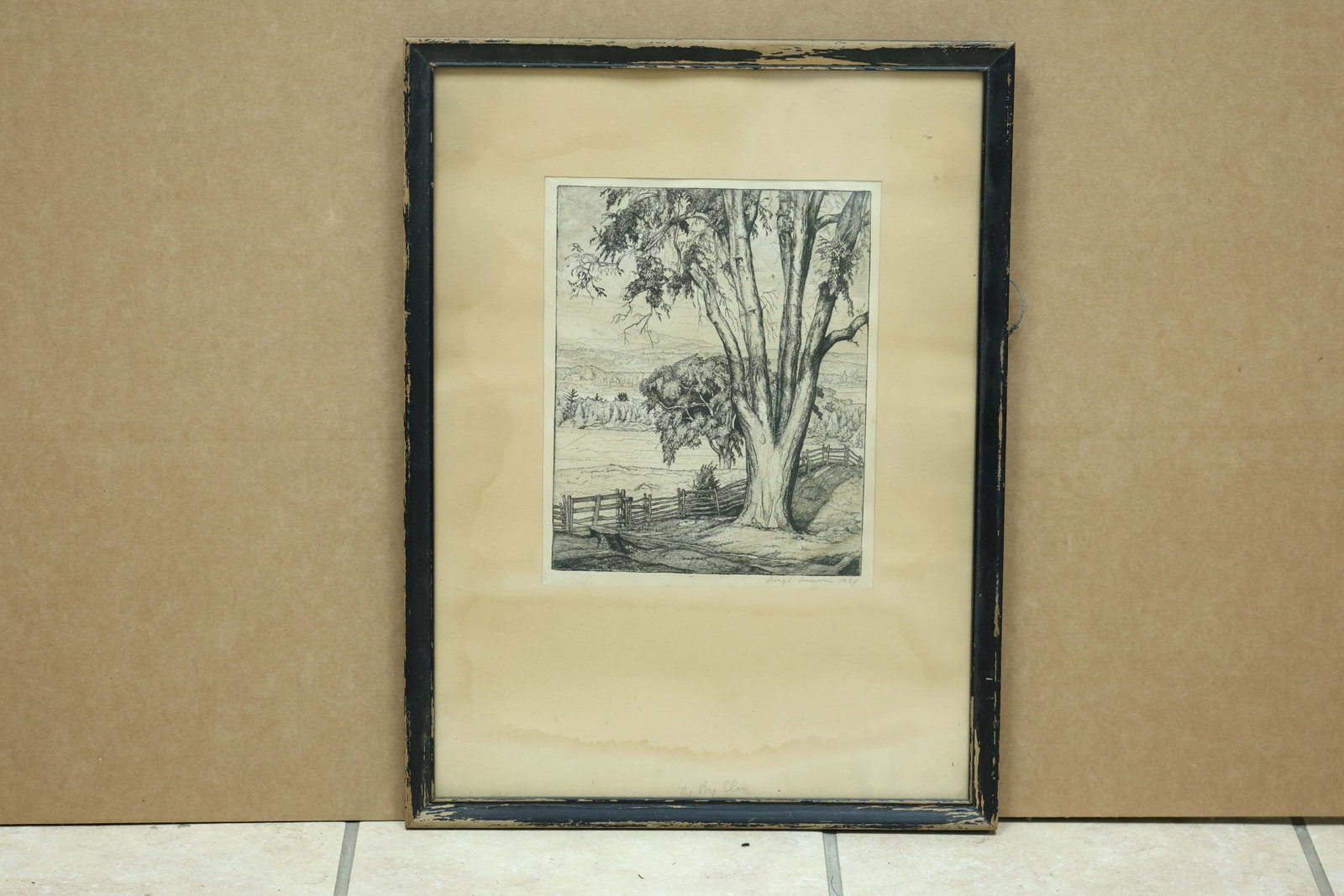 Luigi Lucioni Tree and Fence Landscape Etching 1949 (1 of 14)