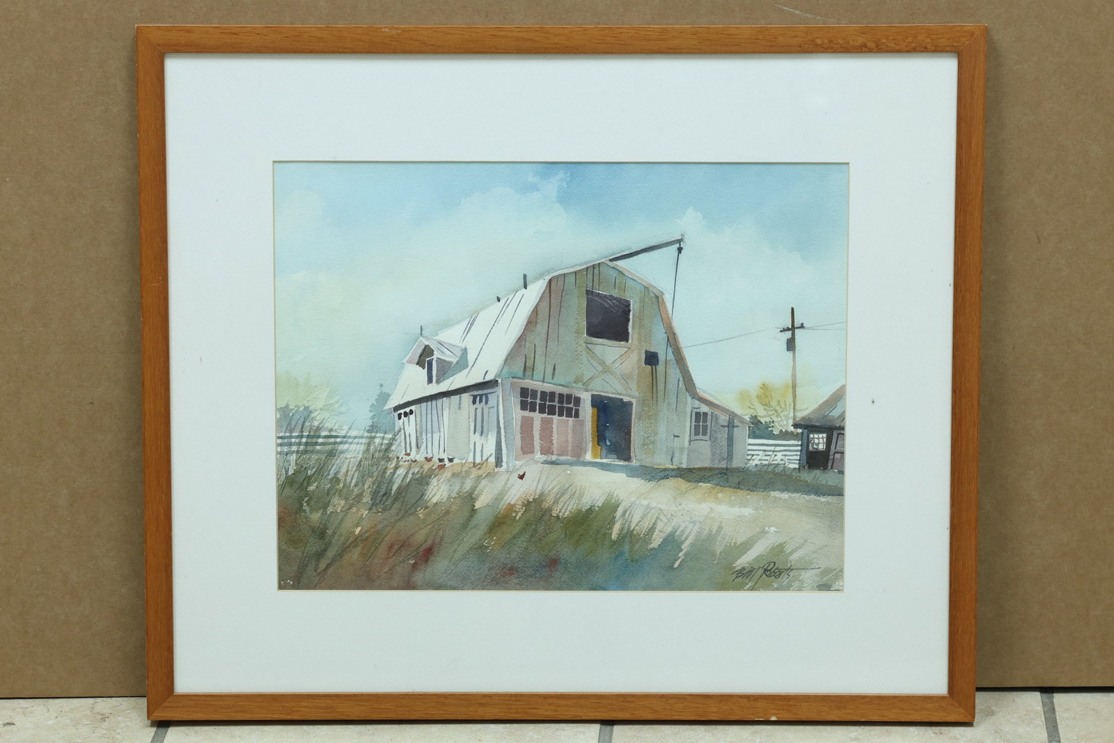 Bill Roberts Signed Barn Landscape Watercolor (1 of 13)
