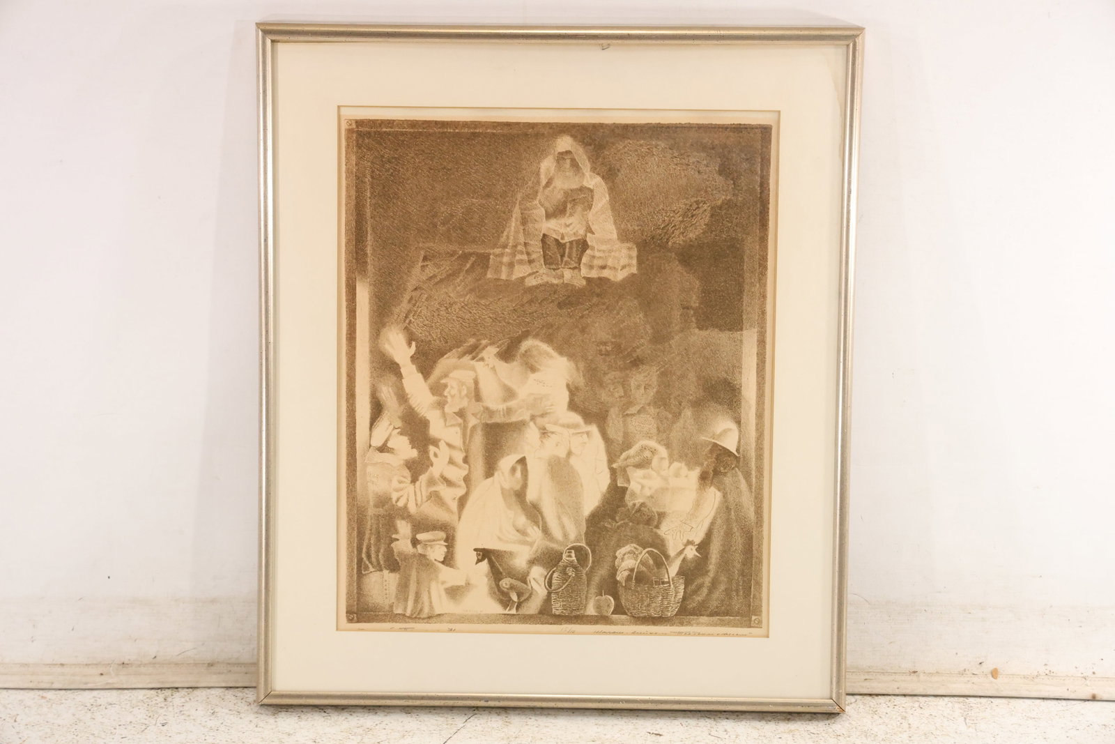 Signed Gregory Perkel Third Class Sholem Aleichem Lithograph