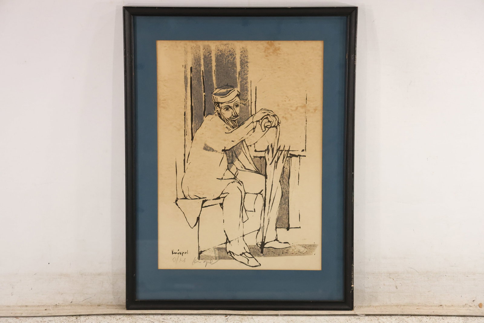 Signed Gershon Knispel Seated Jewish Man Lithograph 31 of 125 (1 of 10)