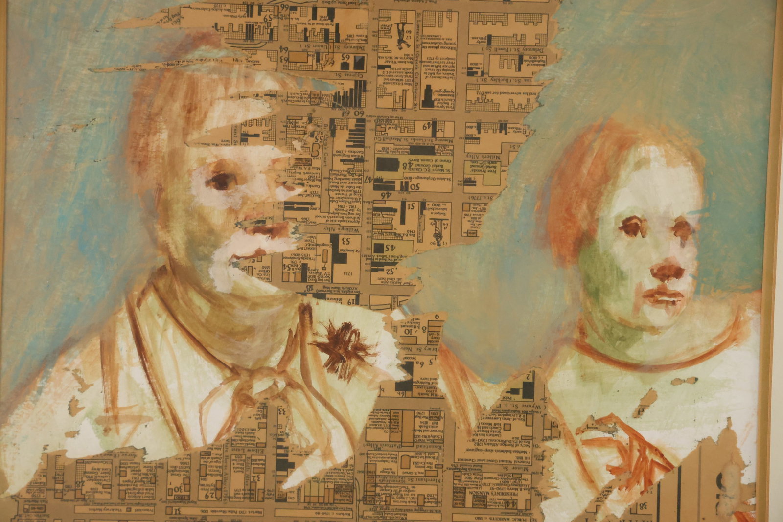 Unsigned Mixed Media Portrait Collage - 2