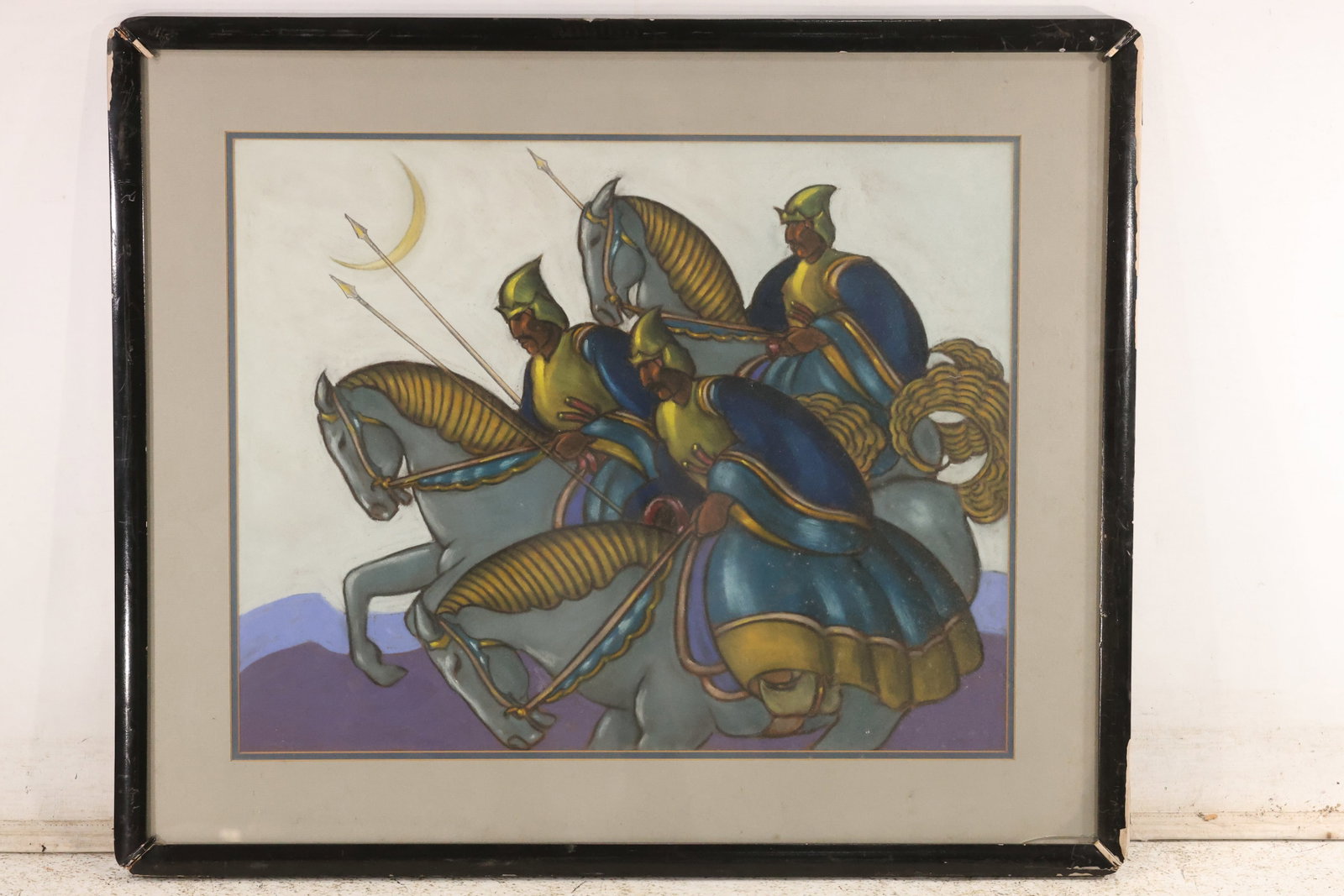 Pastel Drawing of Mounted Cavalrymen (1 of 8)