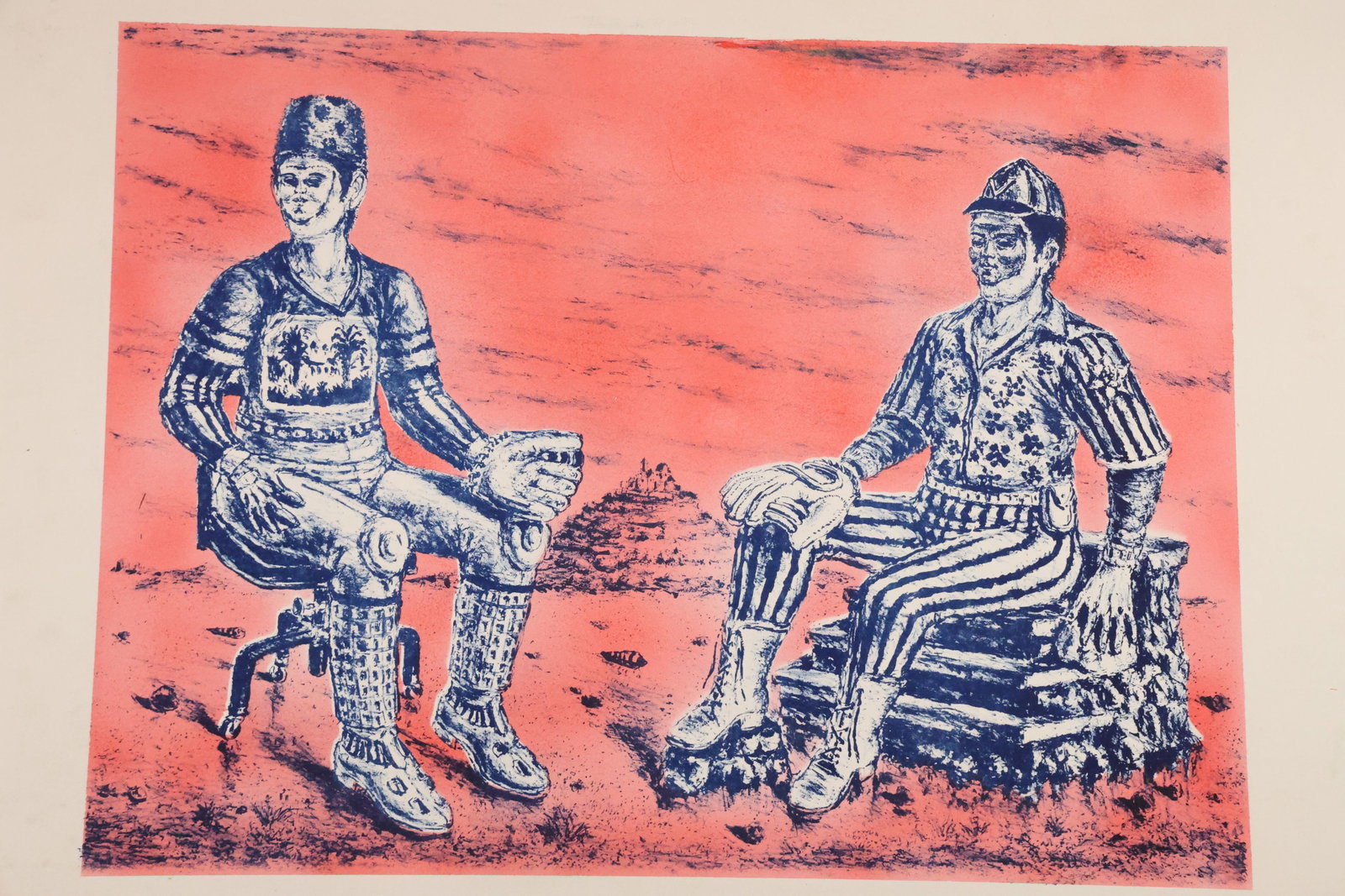 Two Baseball Players Color Print (1 of 7)