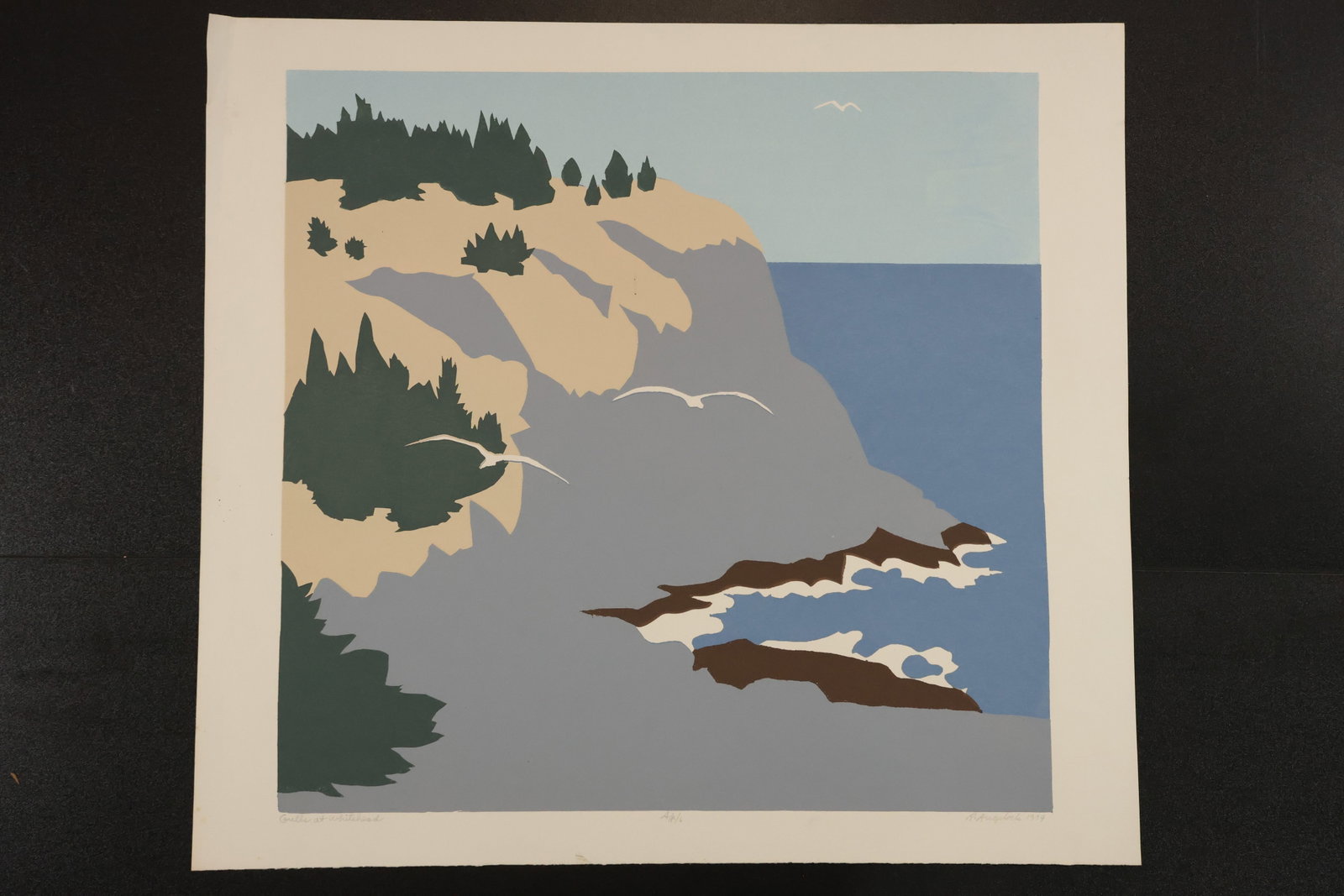R. Angeloch Signed Coastal Landscape Artist Proof Print (1 of 8)