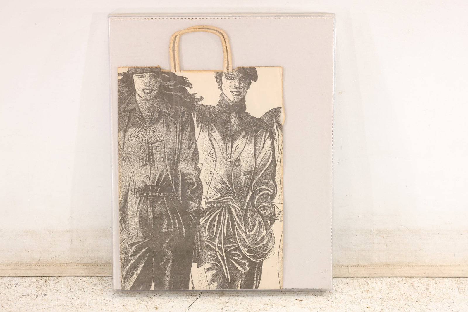 Black-and-White Fashion Shopping Bag in Shadow Box (1 of 4)