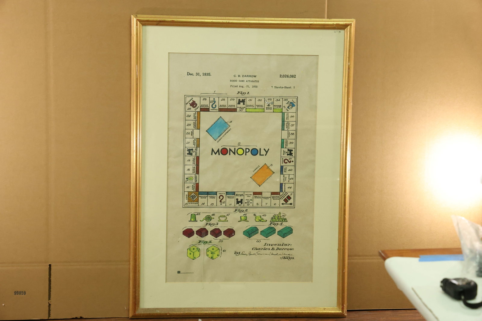 Colorized Monopoly Board Game Patent Print after C B Darrow (1 of 8)
