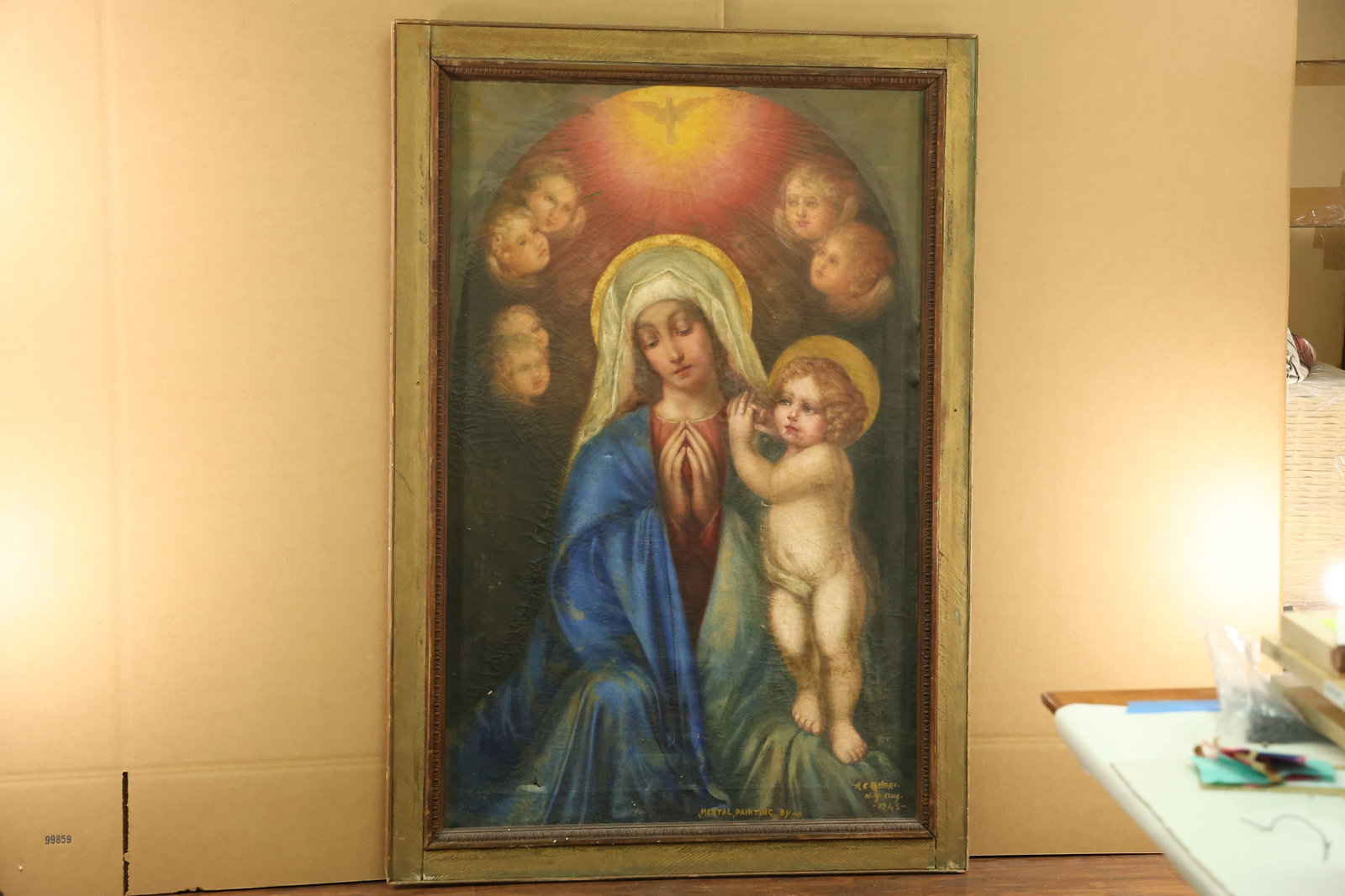 Madonna and Child Painting Dated August 1945 (1 of 15)