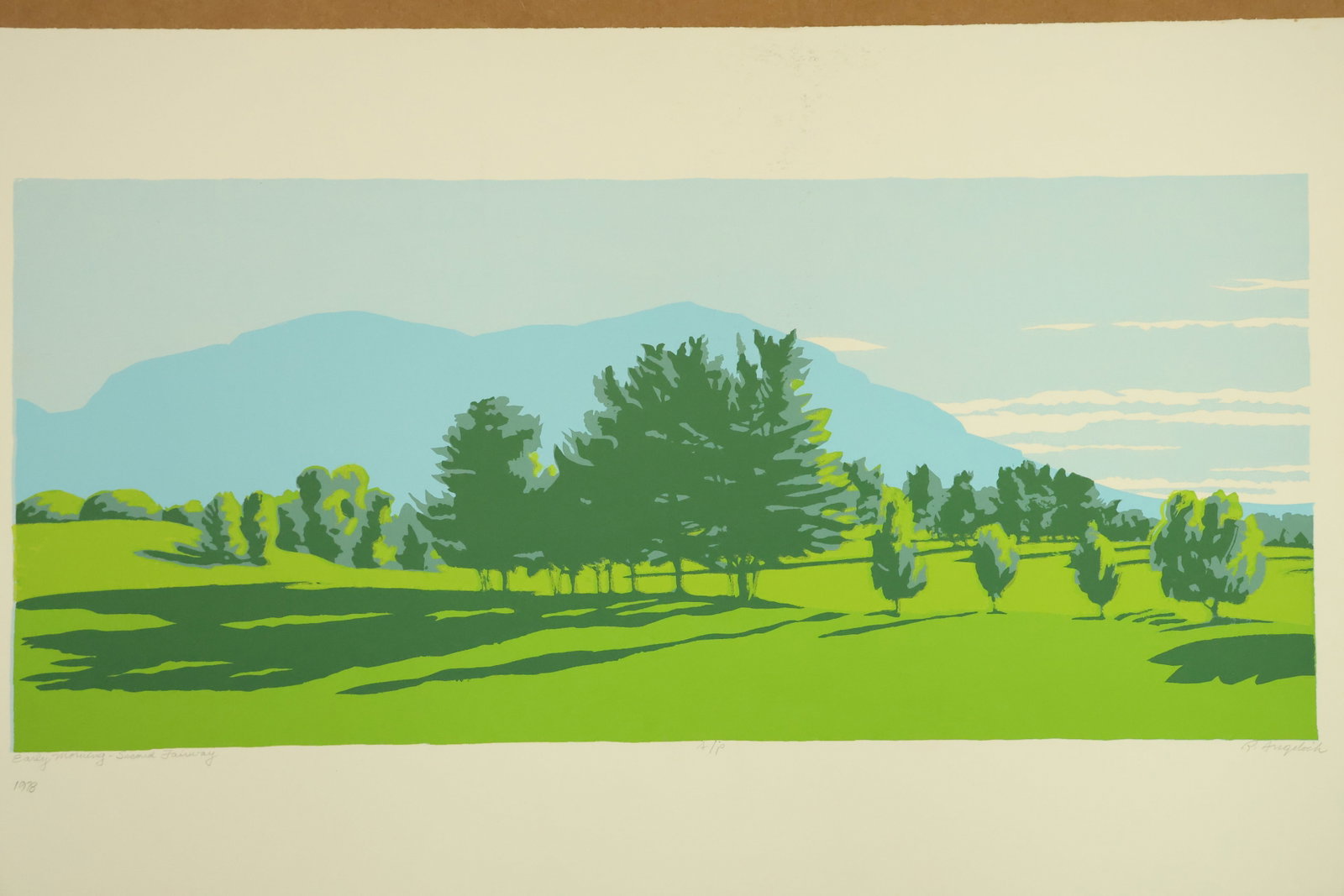 Early Morning Second Fairway Color Print Signed R Angeloch Marked A/P (1 of 7)