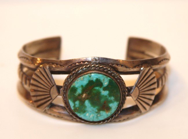 1960s Turquoise & Sterling Bracelet (1 of 4)