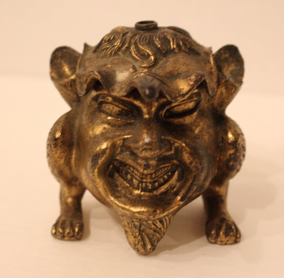 Victorian Figure DEVIL Incense burner, bronzed finish (1 of 5)