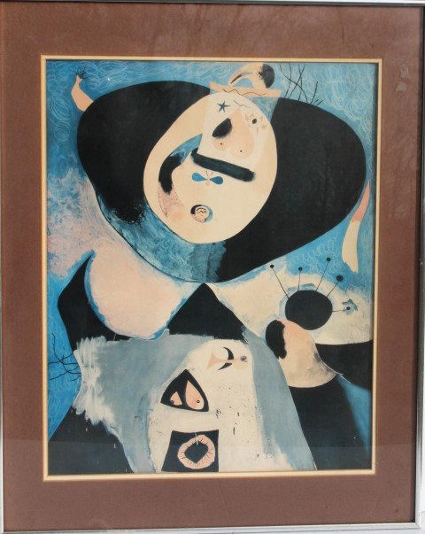 Mid Century Modern Lithograph , Framed (1 of 3)