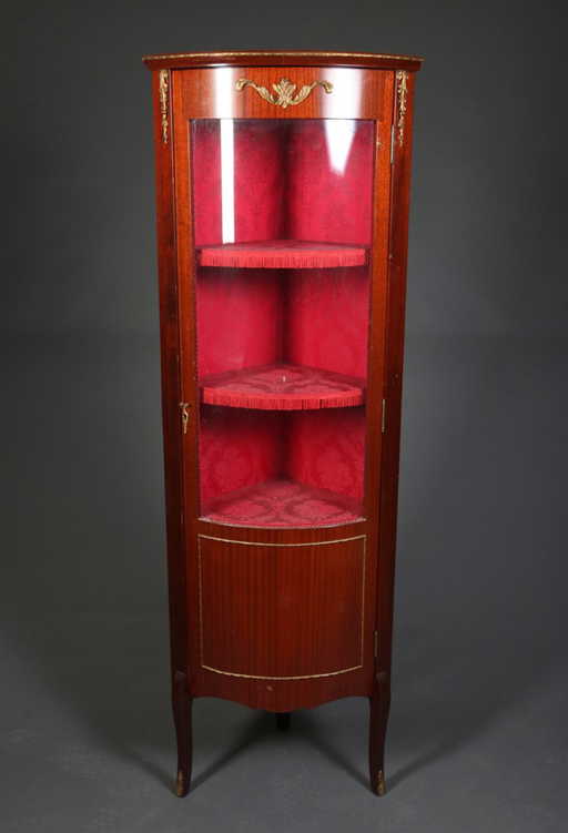 Small Antique Corner Curio Cabinet - Small Antique Corner Curio Cabinet