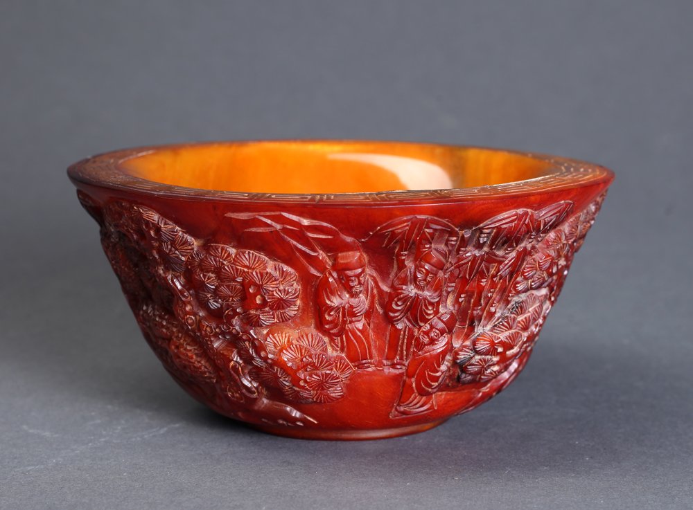 A Fine Chinese Carved Horn Bowl (1 of 10)