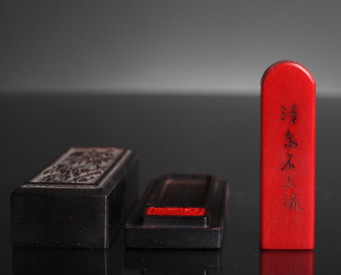 Chinese Soapstone Seal in Box (1 of 5)