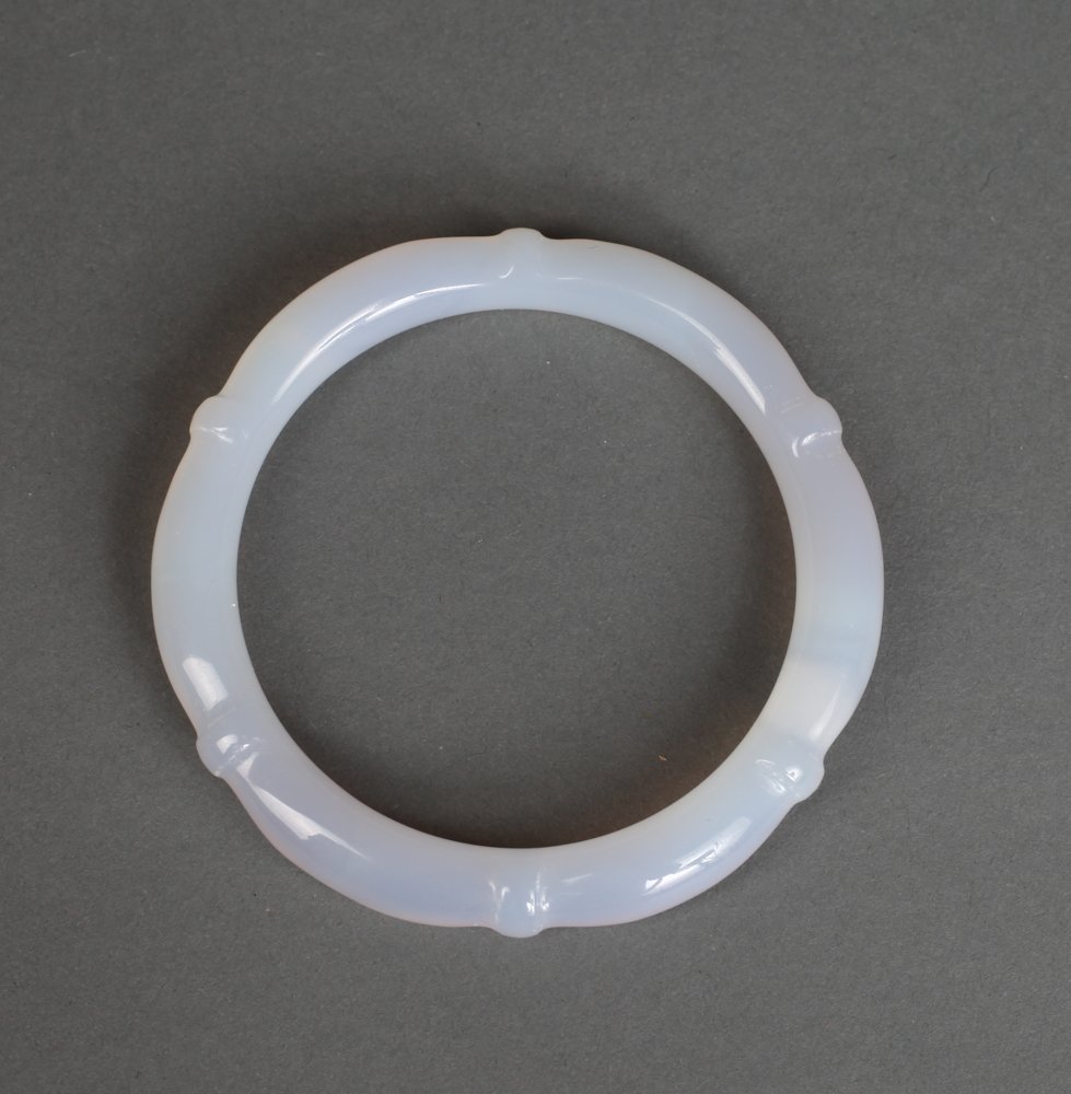 Chinese Carved Agate Bangle (1 of 3)