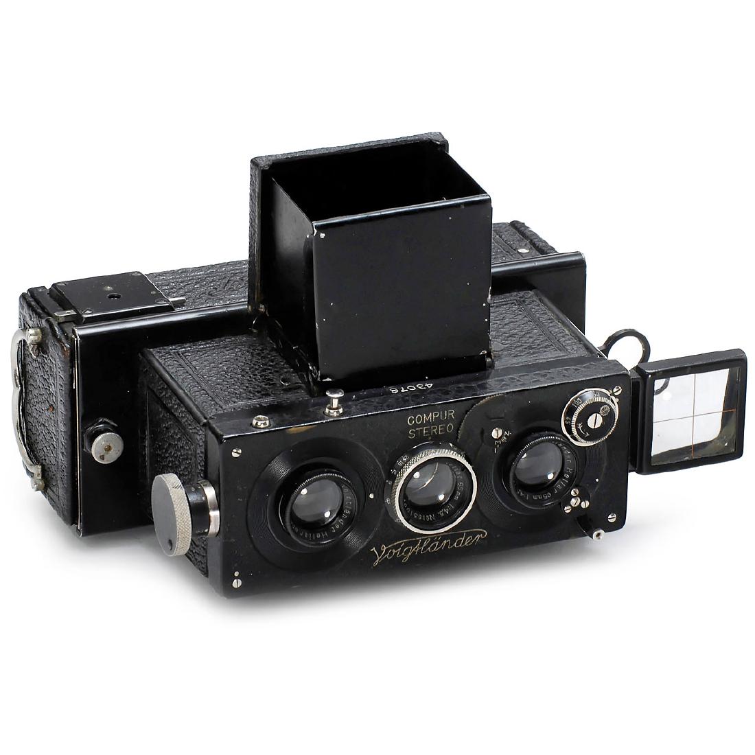 Voigtländer Stereflektoskop (45 x 107), Second Model,: Voigtländer Stereflektoskop (45 x 107), Second Model, 1923 Voigtländer & Sohn, Braunschweig. No. 43076, stereo camera for plates of 4,5 x 10,7 cm, 2 x Heliar 4,5/65 mm, Compur-Stereo Z, 1–1/250 s