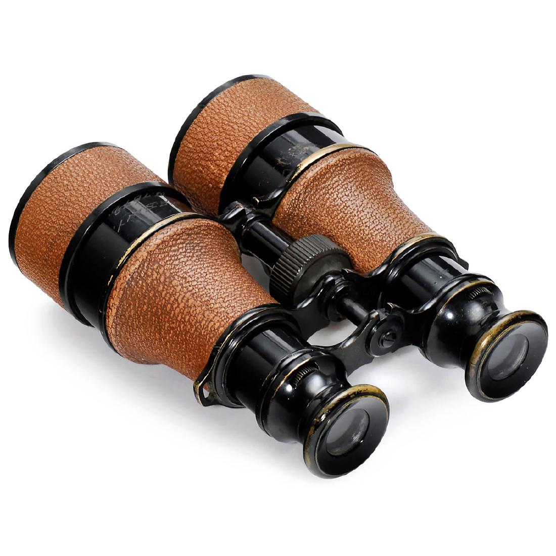 U.S. Navy "Night Glass" Field Glasses: U.S. Navy "Night Glass" Field Glasses Bausch & Lomb Optical Co., Rochester, N.Y. Engravings: "Night Glass Power 3" and "U.S. Navy No. 7672". Brown leather covering in excellent condition, ghost image.