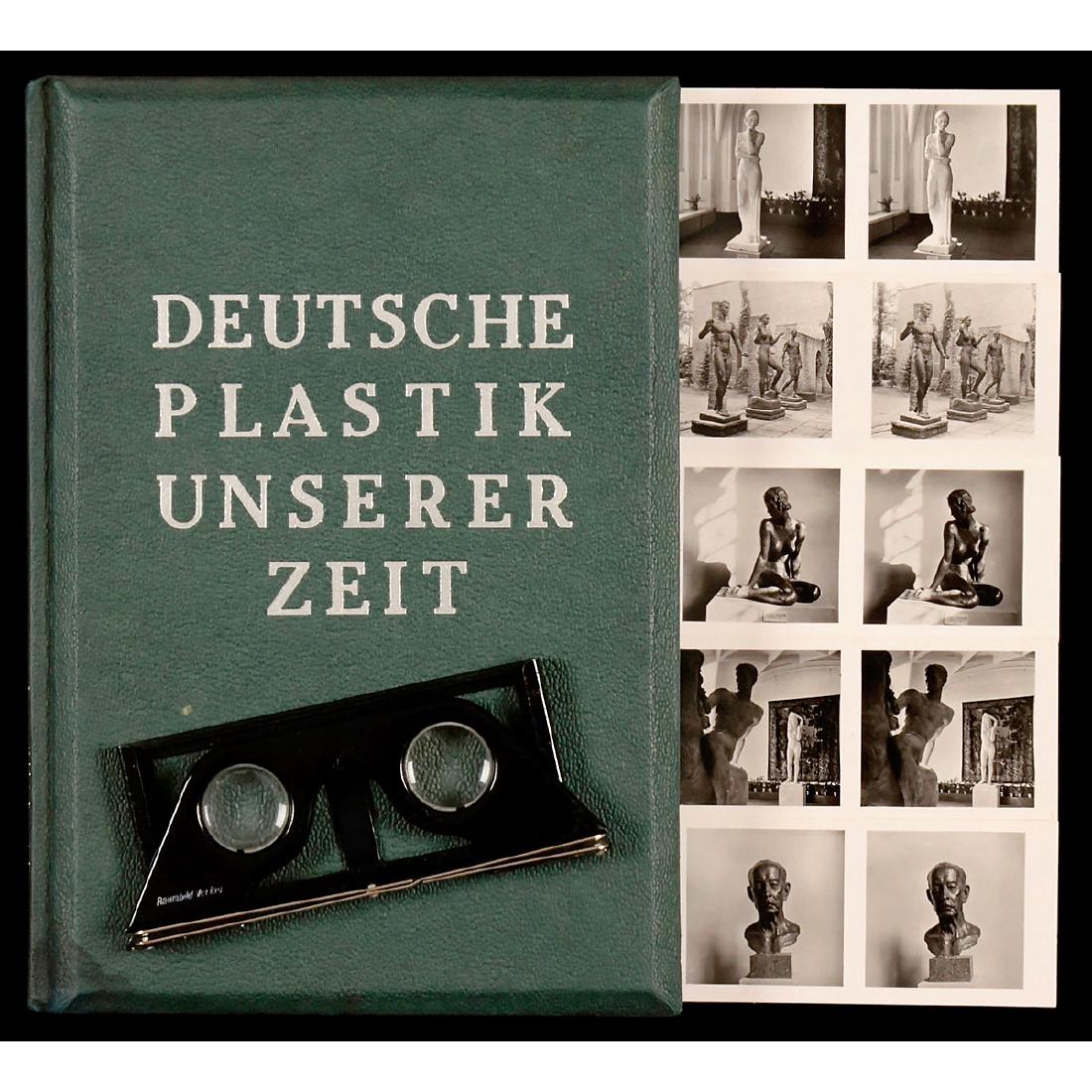 Raumbild Album "Deutsche Plastik unserer Zeit", 1942: Raumbild Album "Deutsche Plastik unserer Zeit", 1942 Raumbild-Verlag Otto Schönstein, Munich. Text by Kurt Lothar Tank, with 135 Raumbild pictures, 8 plates, tooled cloth binding, 120 pages, with ste