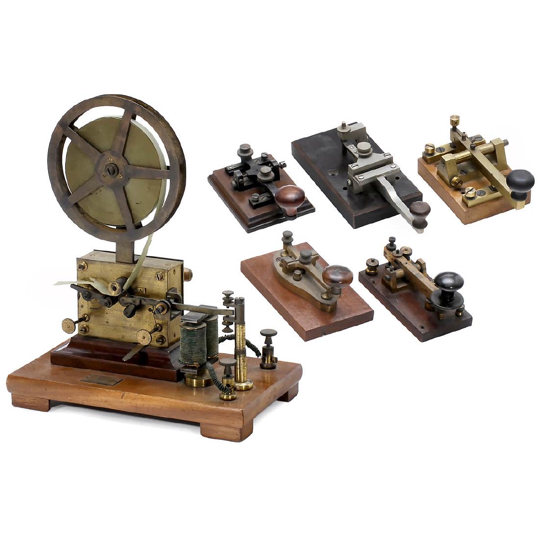 Telegraph Writer and 5 Morse Keys, c. 1900 (1 of 3)