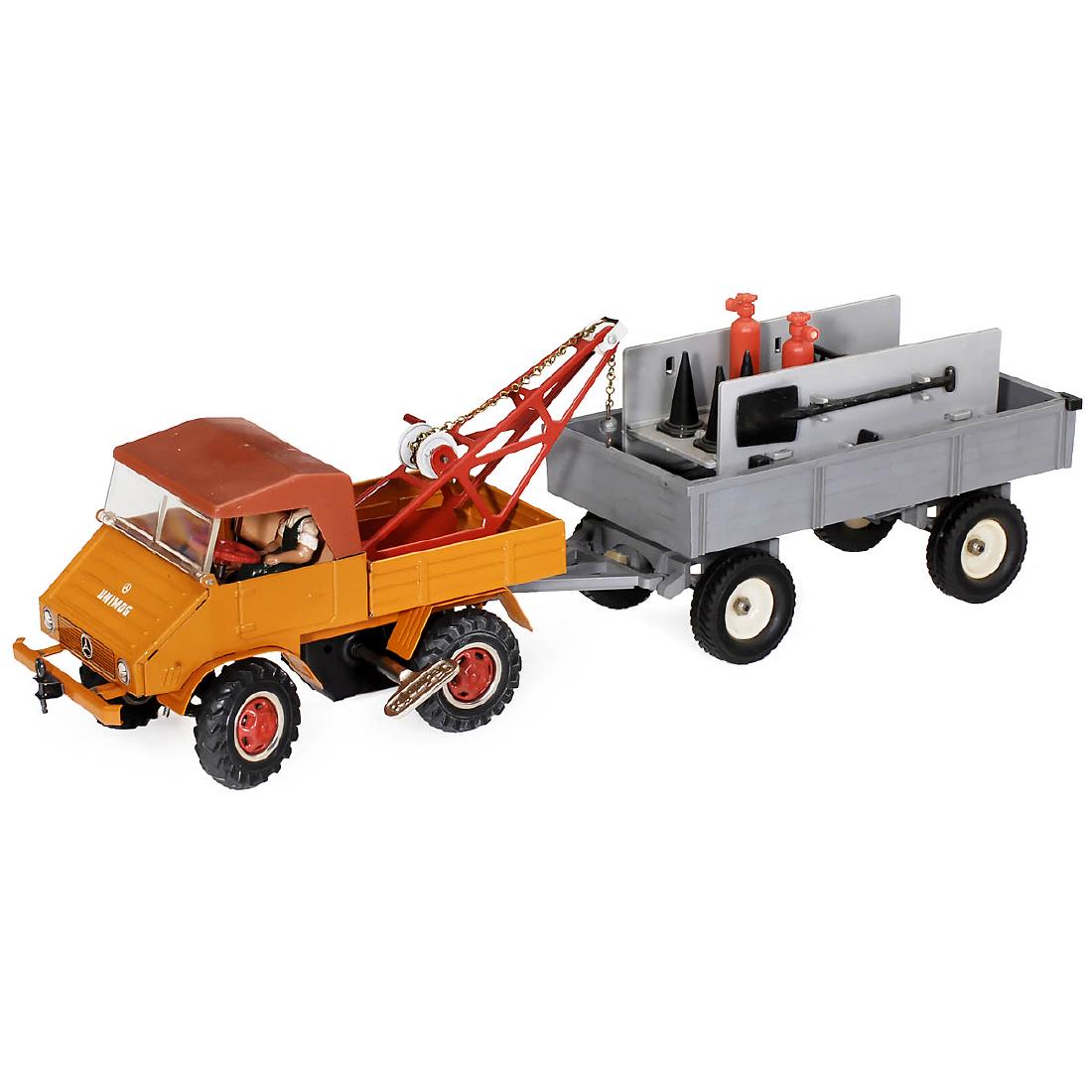 Tippco Unimog with Schuco Trailer, c. 1960 (1 of 1)