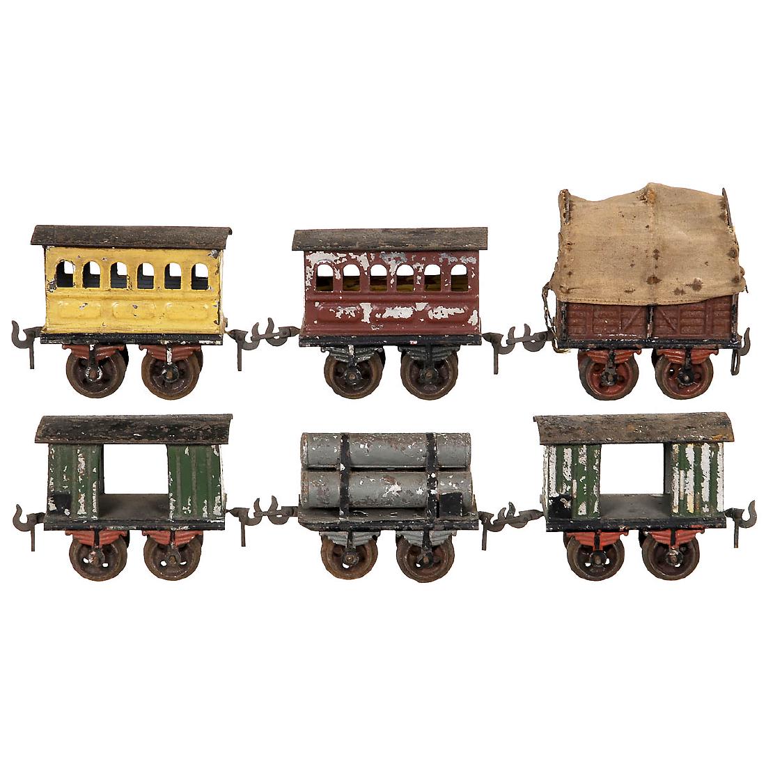 6 Early Railway Wagons by Bing Gauge 0, c. 1898 (1 of 1)
