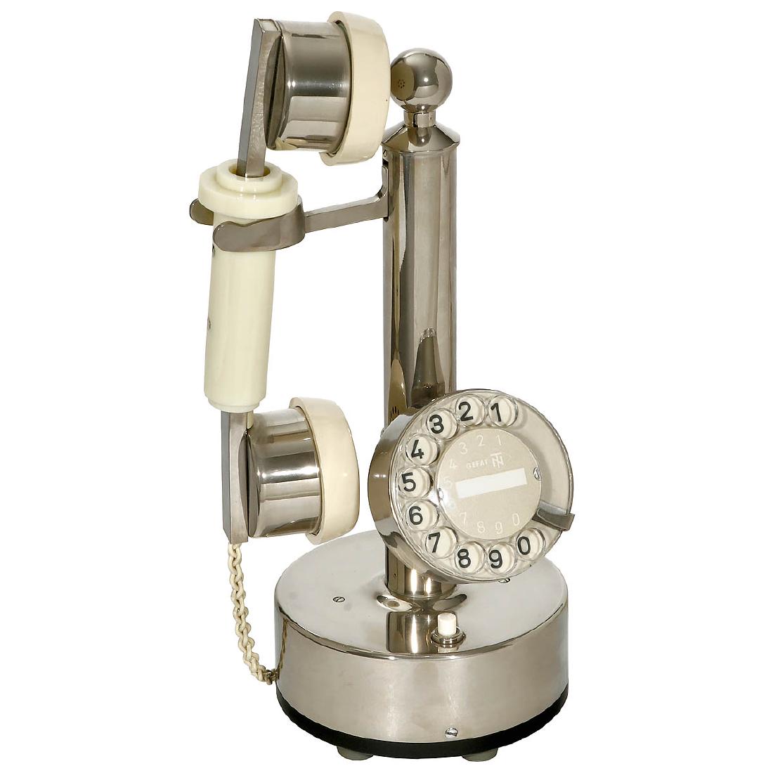 NickelPlated Candlestick Telephone by TN/Gefat, 1970