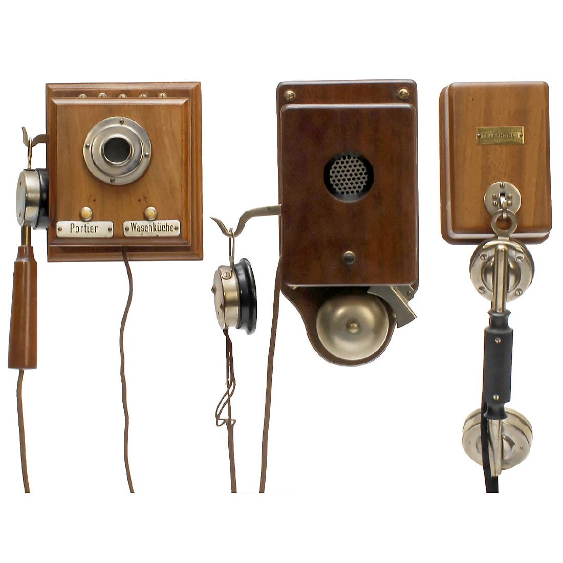 3 Intercom Telephones in Wood Cases, 1900/20 (1 of 1)