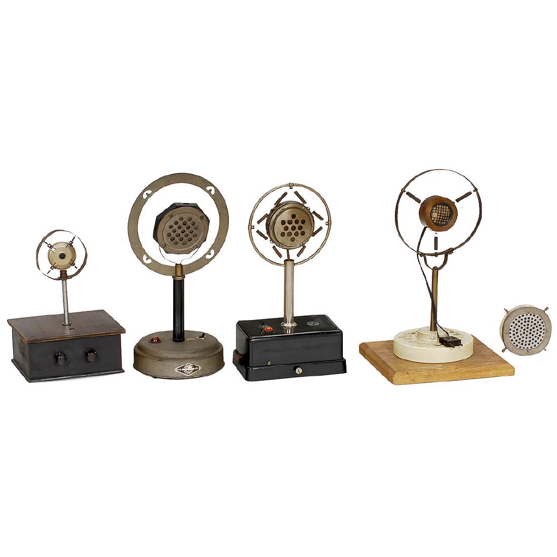 4 Carbon Table Microphones, c. 1930 (1 of 1)