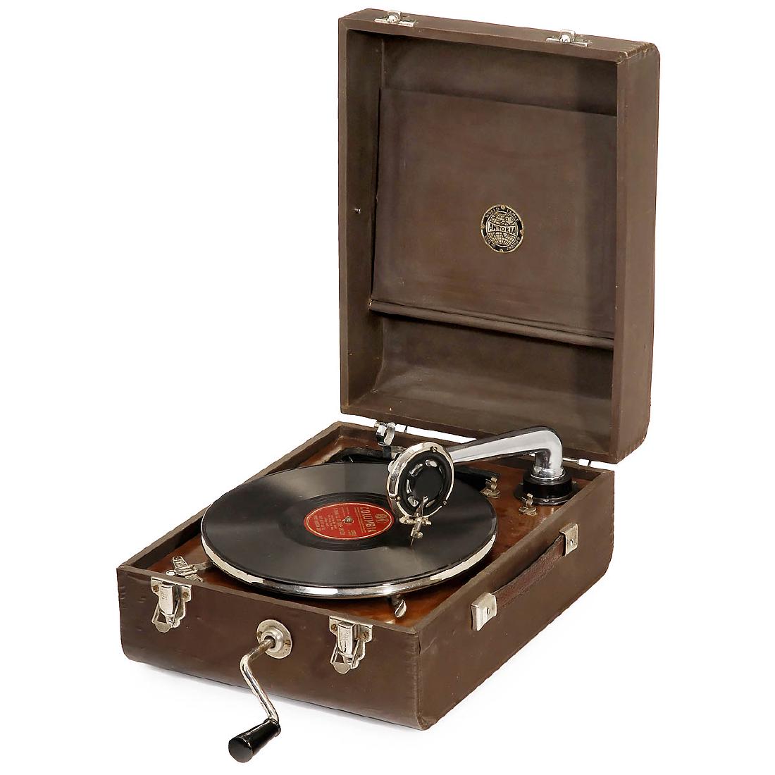 Antoria English Portable Gramophone, c. 1930 (1 of 1)