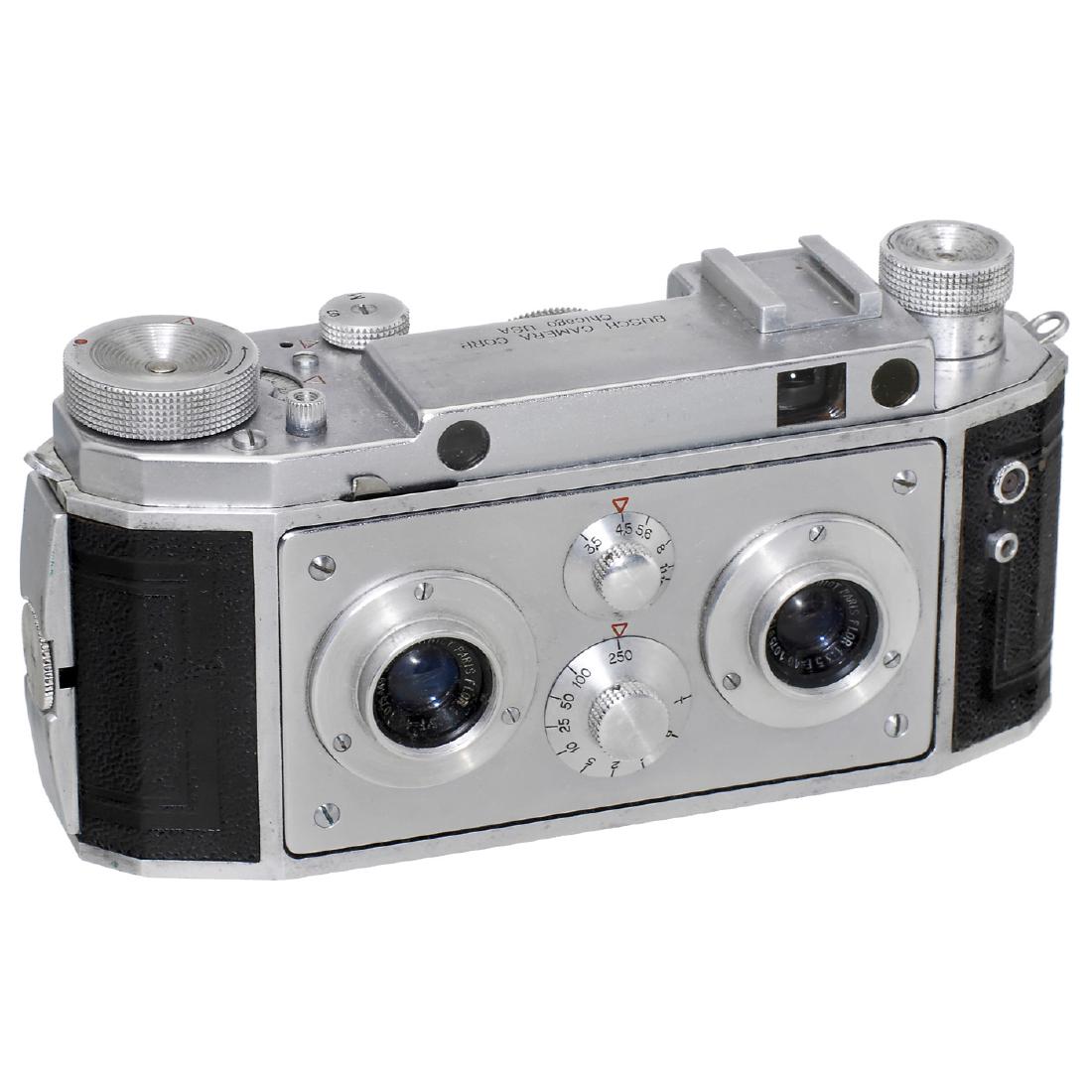 Busch Verascope F40 (Richard), c. 1950: Busch Verascope F40 (Richard), c. 1950 Jules Richard, Paris, for Busch Camera Corp., Chicago. No. 3395091, image size 24 x 30 mm, Berthiot Flor 3,5/40 mm, guillotine shutter 1-1/250 sec., coupled rang