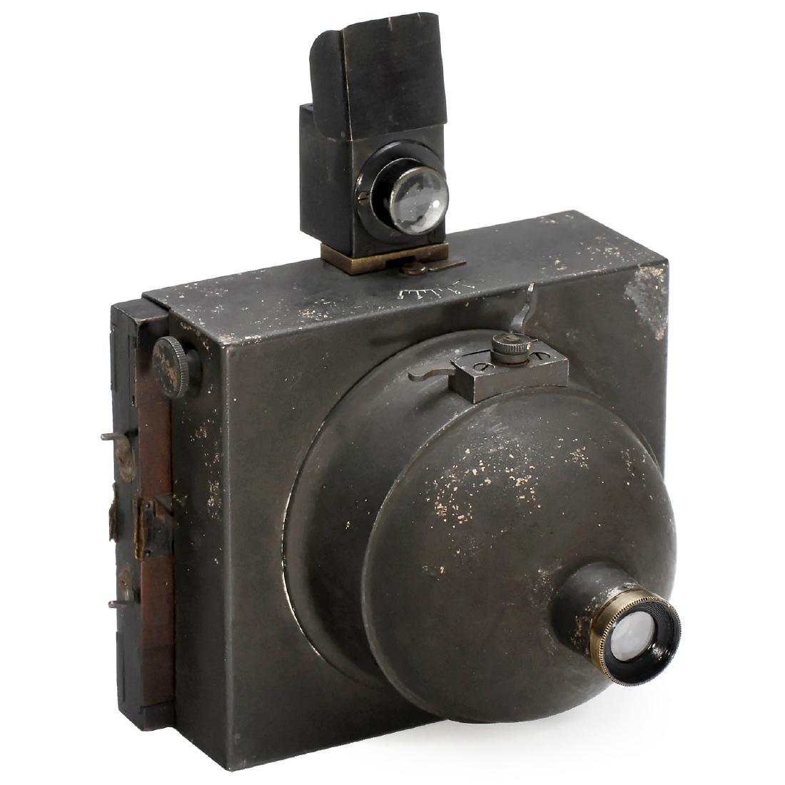 Photosphere All-Metal Camera (8 x 9 cm), 1888: Photosphere All-Metal Camera (8 x 9 cm), 1888 Compagnie Française de Photographie, Paris. No. 508, engraving: "France & Etranger". Smallest and very rare model of the "Photosphere" for plates of 