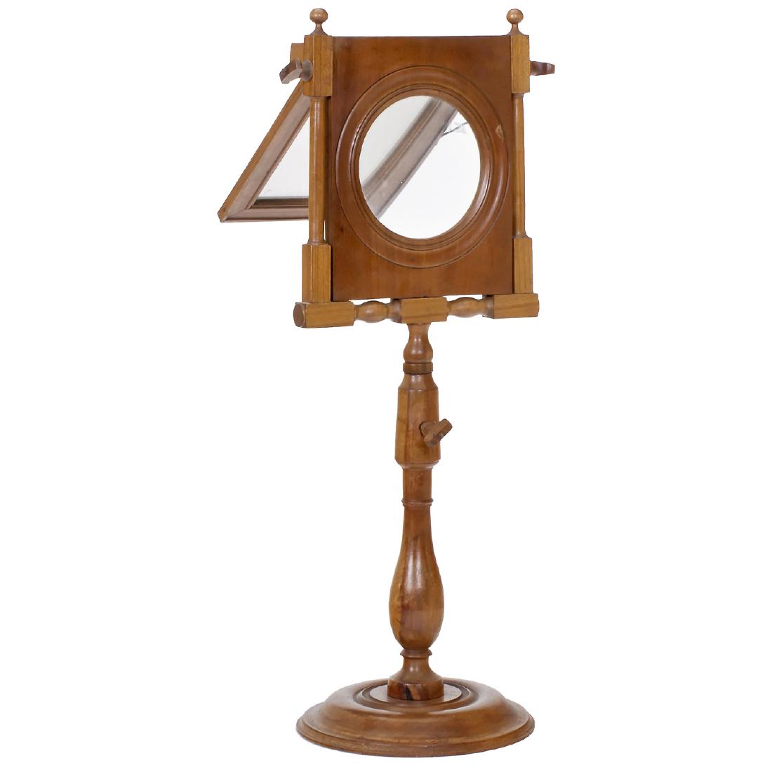 L'Optique Zograscope, c. 1800: L'Optique Zograscope, c. 1800 Height 21 in., tropical wood, lens diameter 4 1/3 in. Classic and popular collector's item and exhibition piece in the history of optical effects and illusions. L'Optique